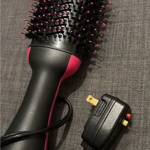 Pink and Black Hair Dryer Brush
